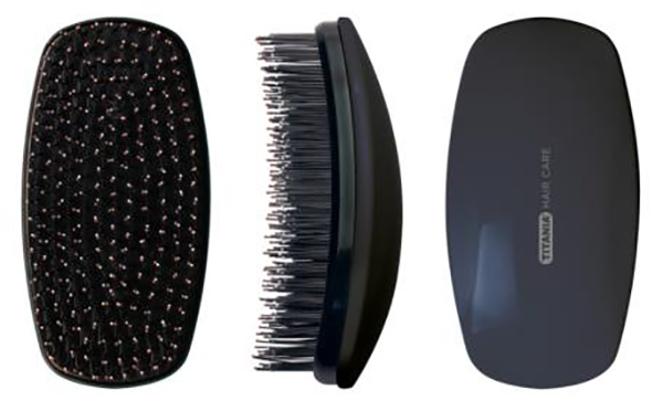 _ Titania щетка массажная detangling brush черная (Х)