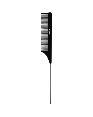 Kapous расческа парикмахерская carbon fiber 231х27 мм с металлическим хвостиком