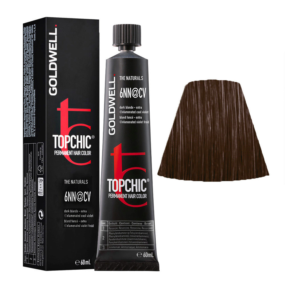Gоldwell topchic стойкая крем-краска 6 nn@cv темно-русый с холодным фиолетовым сиянием 60 мл (д)