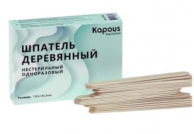 Kapous шпатель деревянный 150х18х2 мм 100 шт в уп
