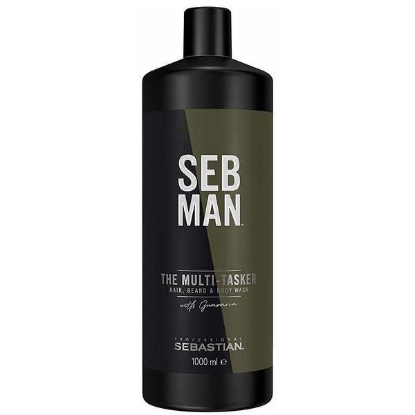Sebastian seb man multitasker шампунь для ухода за волосами бородой и телом 3в1 1000 мл_АКЦИЯ_12
