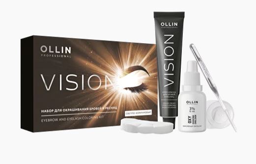 Ollin vision набор для окрашивания бровей и ресниц светло-коричневый