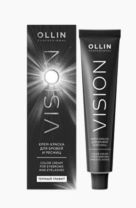 Ollin vision крем-краска для бровей и ресниц темный графит 20мл