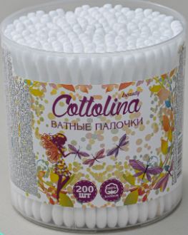 Ватные палочки cottolina белый 200 шт/упк