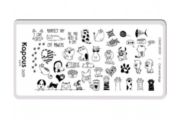 Kapous пластина для стемпинга crazy story cats and dogs